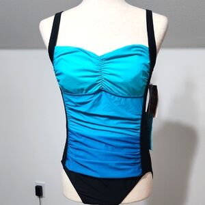 ☀️Women's Ombre One PC Eco SWIM by Aqua GREEN Swimsuit